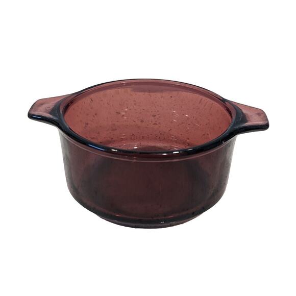 Cranberry Visions Corning Small Versa Pot Dish Bowl Purple Glass 4" Round 375 ml - Picture 1 of 7